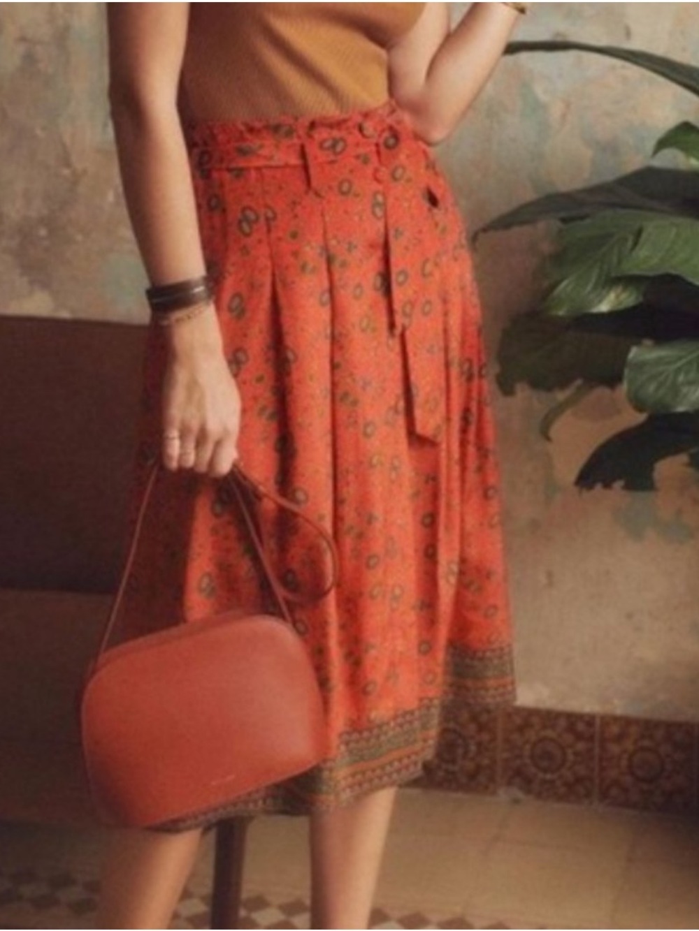 Sezane Amandine Skirt Havana Floral Size 36 US 4 - Picture 10 of 11